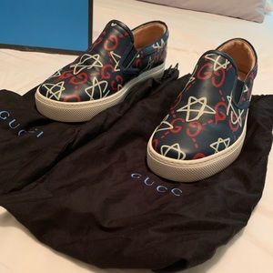 Gucci Ghost slip Ons sneakers navy blue